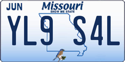 MO license plate YL9S4L