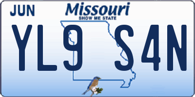 MO license plate YL9S4N