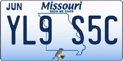 MO license plate YL9S5C