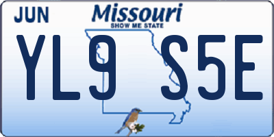 MO license plate YL9S5E