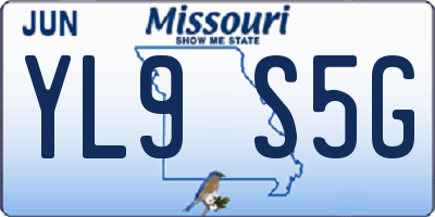 MO license plate YL9S5G