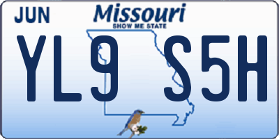 MO license plate YL9S5H