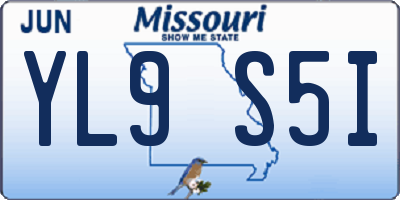 MO license plate YL9S5I