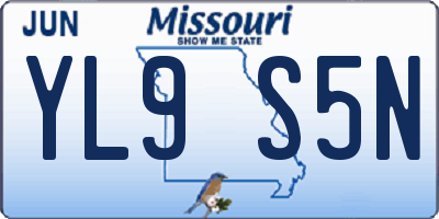 MO license plate YL9S5N
