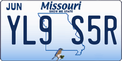 MO license plate YL9S5R