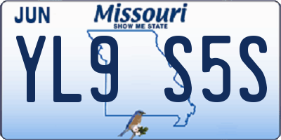 MO license plate YL9S5S