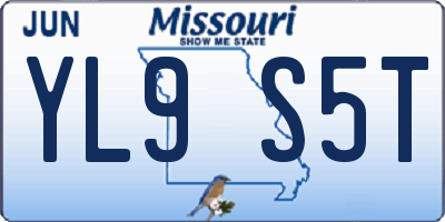 MO license plate YL9S5T