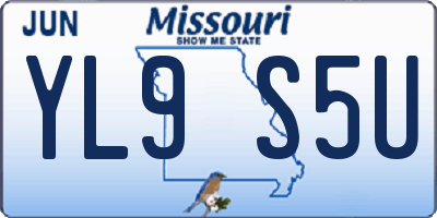 MO license plate YL9S5U