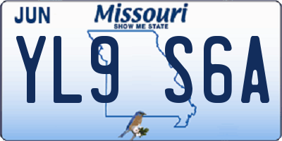 MO license plate YL9S6A