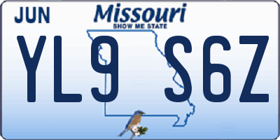MO license plate YL9S6Z