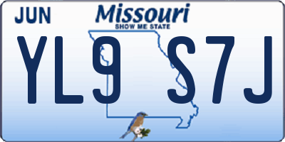 MO license plate YL9S7J