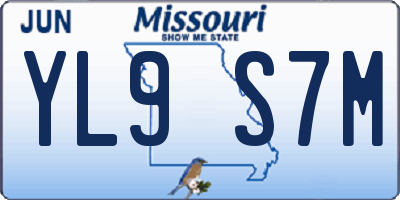 MO license plate YL9S7M