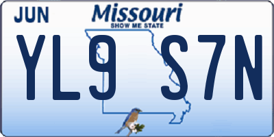 MO license plate YL9S7N