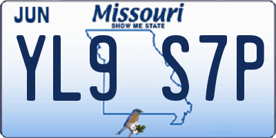 MO license plate YL9S7P