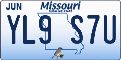 MO license plate YL9S7U
