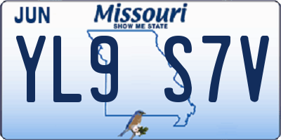 MO license plate YL9S7V