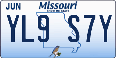 MO license plate YL9S7Y