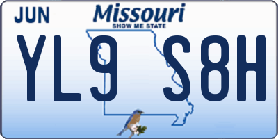 MO license plate YL9S8H