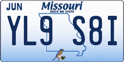 MO license plate YL9S8I