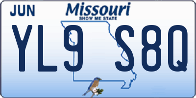 MO license plate YL9S8Q