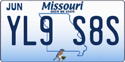 MO license plate YL9S8S