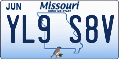 MO license plate YL9S8V