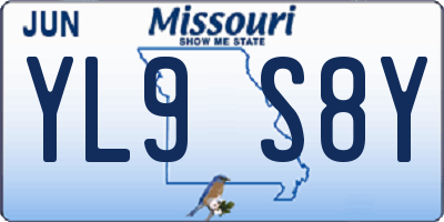 MO license plate YL9S8Y