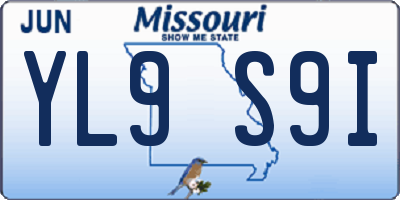 MO license plate YL9S9I