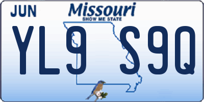 MO license plate YL9S9Q