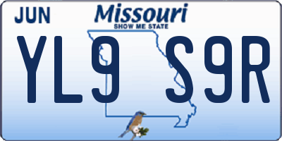 MO license plate YL9S9R