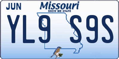 MO license plate YL9S9S