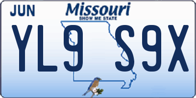 MO license plate YL9S9X