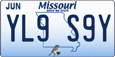 MO license plate YL9S9Y