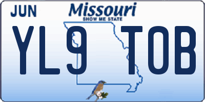 MO license plate YL9T0B