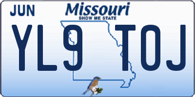 MO license plate YL9T0J