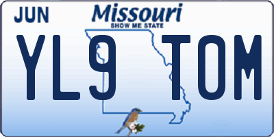 MO license plate YL9T0M