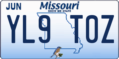 MO license plate YL9T0Z