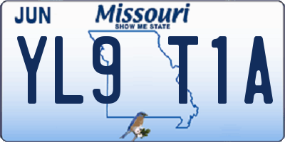MO license plate YL9T1A