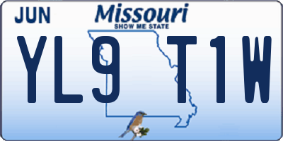 MO license plate YL9T1W