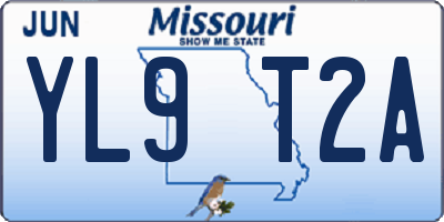 MO license plate YL9T2A