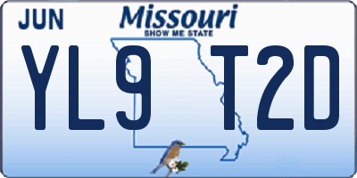 MO license plate YL9T2D