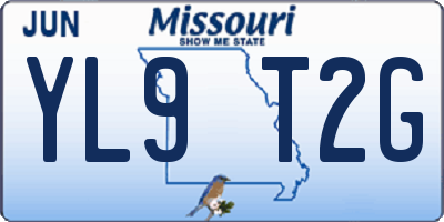 MO license plate YL9T2G