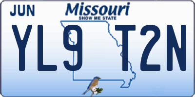 MO license plate YL9T2N