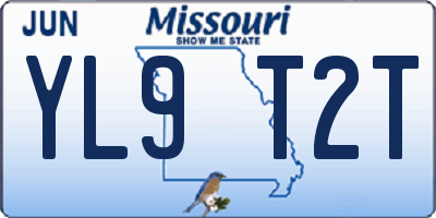 MO license plate YL9T2T