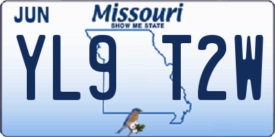 MO license plate YL9T2W