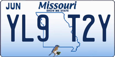 MO license plate YL9T2Y