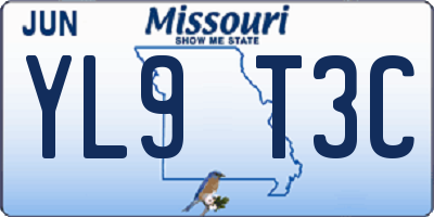 MO license plate YL9T3C