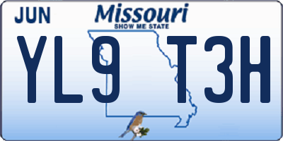 MO license plate YL9T3H
