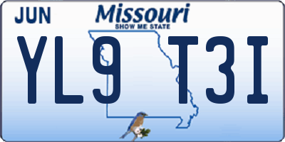 MO license plate YL9T3I