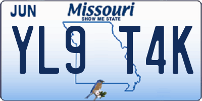 MO license plate YL9T4K